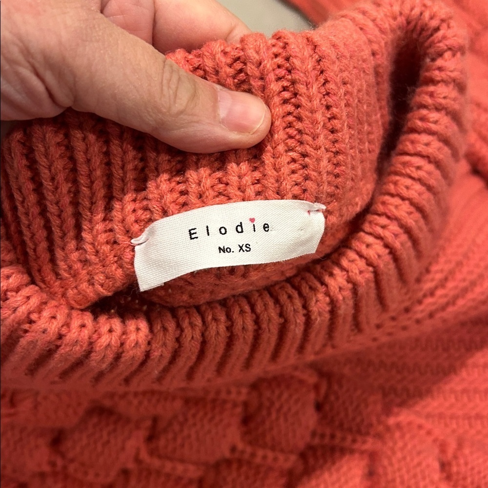 Elodie Oversized Chunky Bubble Knit Salmon Pink Crewneck Sweater Women's Size XS - Picture 7 of 9